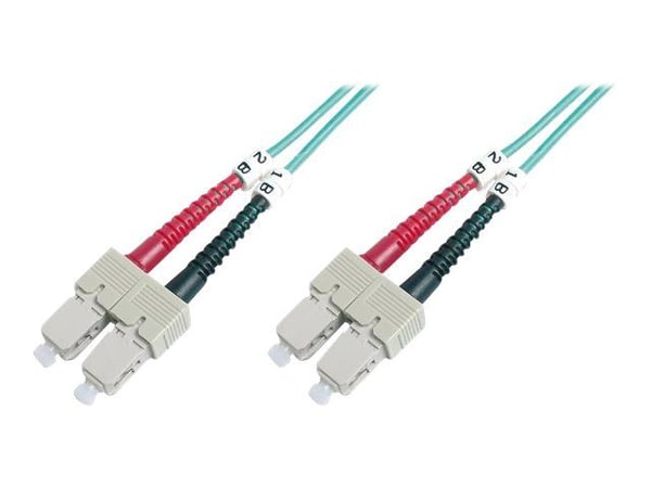 DIGITUS Professional - Koblingskabel - SC flermodus (hann) til SC flermodus (hann) - 2 m - fiberoptisk - dupleks - 50 / 125 mikroner - OM3 - haloge...