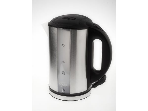 Adler AD 1216, 1,7 l, 2000 W, Sort, Sølv, Plast, Vannivåindikator, Filtrering
