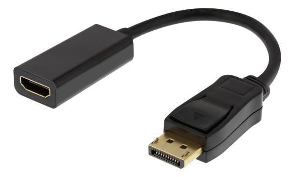 DELTACO DP-HDMI43 - Videoadapteri - DisplayPort han til HDMI hun - 20 cm - lajittelu - 4K-tuki