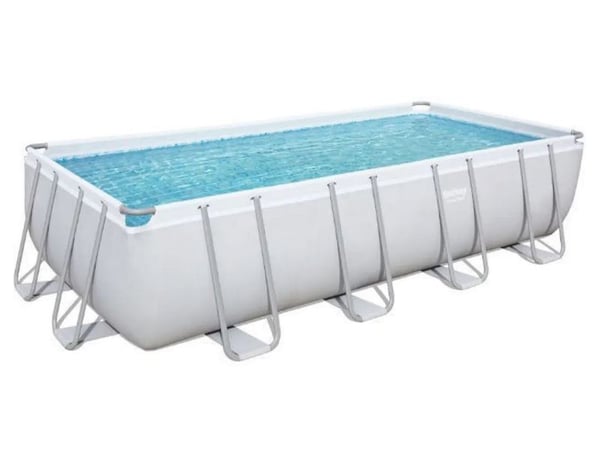 Bestway Power Steel 56466, 14812 l, Innrammet basseng, Stige, Blå, Grå, 119,5 kg