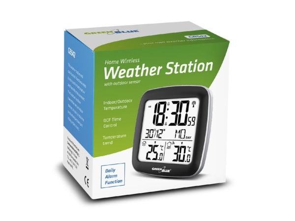 Greenblue 60135, Grå, Hvit, Inne Termometer, Utendørs Barometer, Termometer, Termometer, 0 - 50 °C, -40 - 70 °C
