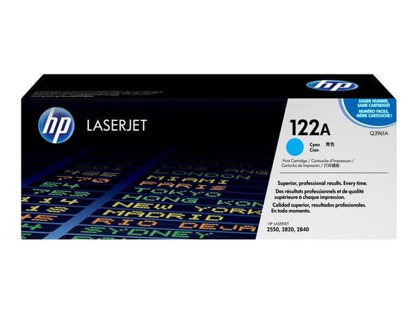 HP 122A - syaani - alkuperäinen - LaserJet - tonerpatron (Q3961A) - Color LaserJet 2550L, 2550Ln, 2550n, 2820, 2830, 2840 - värillisille LaserJeteille