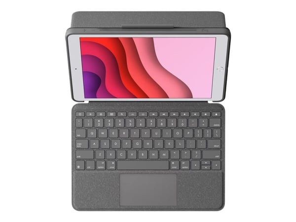 Logitech Combo Touch - Tastatur og folio-kasse - med trackpad - bagbelyst - Apple Smart connector - QWERTY - Pan Nordic - grafit - for Apple 10.2-i...
