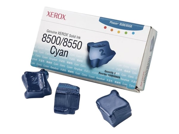 Xerox Phaser 8500/8550 - Cyan - fast bläck - för Phaser 8500DN, 8500N, 8550DP, 8550DT, 8550DX