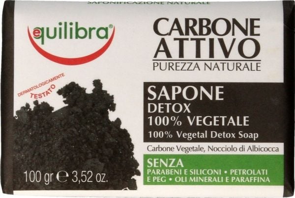 EQUILIBRA_Carbo Detox 100% Vegetal Detox Soap 100% Vegetable Cleansing Soap with Activated Carbon 100g