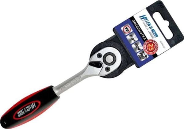 Dedra 1/4 "" ratchet, 72T, CRV 6140, straight, two-material handle