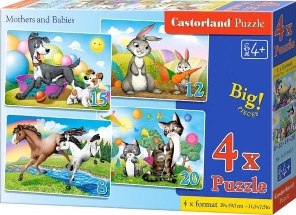 Castorland puslespill x4 – Mødre og babyer CASTORLAND