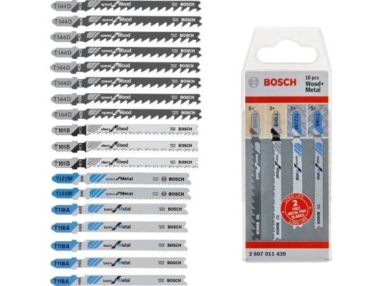 Bosch stikksagblad T-sett tre-metall, 18 stk (2607011439)