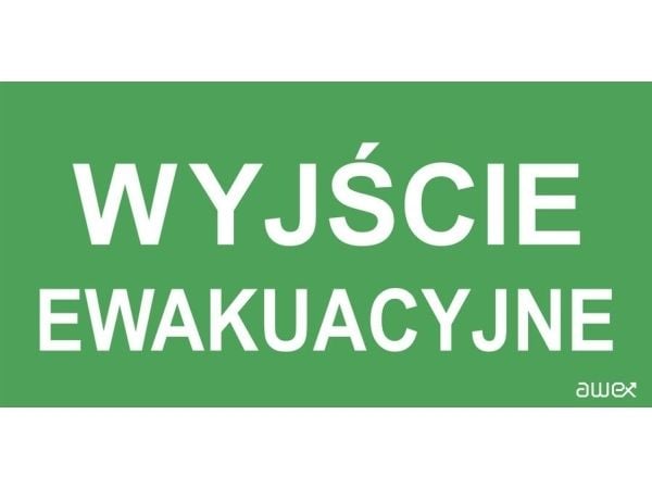 Piktogrammi 100x300 PM21 hätäuloskäynnin awex-logo (ISO7010)