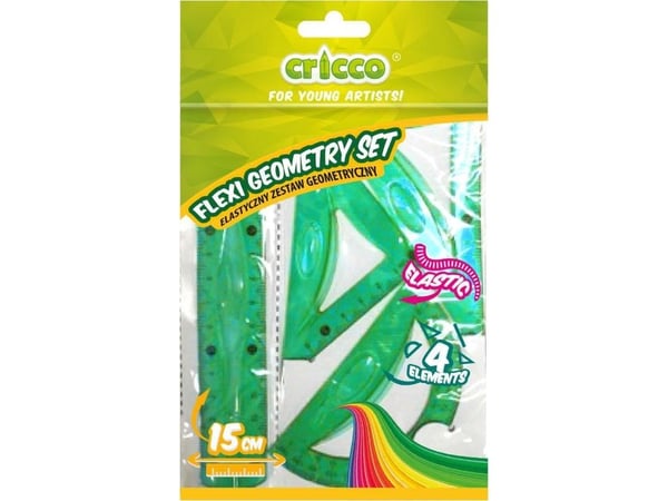Cricco geometrinen Flexi viivoittimella 15cm CRICCO CRICCO