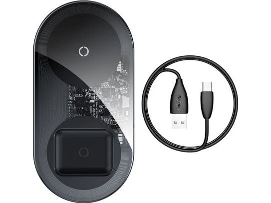 Baseus WXJK-01, Innendørs, USB, Trådløs lading, Svart