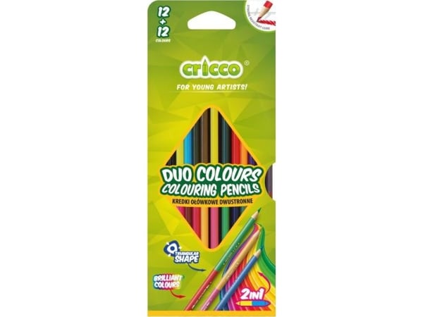 Cricco Dobbeltsidig fargestift 12/24 farger CRICCO