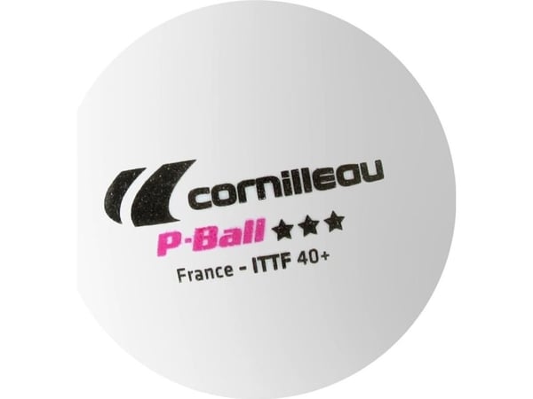 Cornilleau bordtennisballer P-Ball ITTF hvite 3 stk