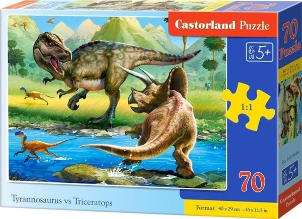Castorland Puzzle 70 Tyrannosaurus vs Triceratops CASTOR