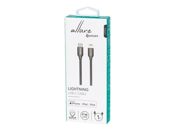 eSTUFF - Lightning-kabel - Lightning hann til USB-C hann - 1 m - stål - Power Delivery-støtte