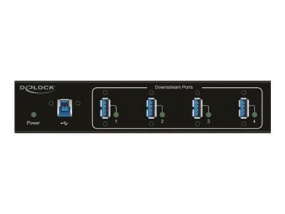 Delock External Industry Hub 4 x USB 3.0 Type-A with 15 kV ESD protection - Hub - 4 x SuperSpeed USB 3.0 - veggmonterbar - DC-strøm