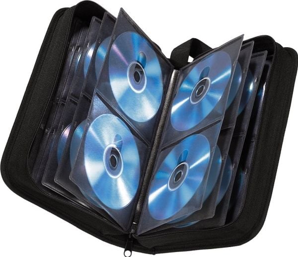 Hama CD/DVD Nylon Wallet 104 - Lomme for CD/DVD-plater - 104 plater - 600D nylon - svart, blå