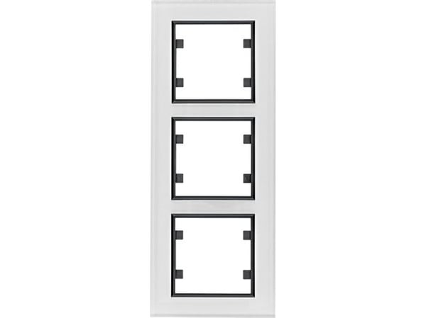 Hager Polo Lumina passion triple vertical glass frame white (WL9130) Hager Polo Lumina passion triple vertical glass frame white (WL9130)