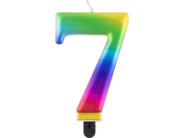 GoDan bursdagslys "7" multicolor 8 cm