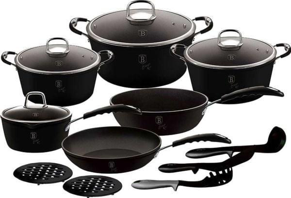 Berlinger Haus grytesett 15 deler BERLINGER HAUS BLACK PROFESSIONAL LINE BH-6129