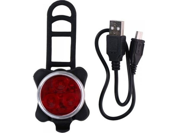 Dunlop baklys til sykkel 3 LED SMD med USB-lading