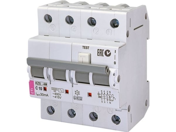 Eti-Polam Residual current circuit breaker 4P 32A C 0,03A type AC KZS-4M (002174027)