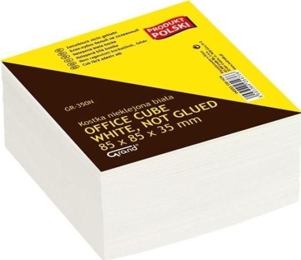 Grand klebende notatblok/huskelapper hvit 8,5x8,5 350 ark GRAND