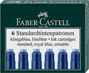 Faber-Castell - Blekkpatron - ikke-permanent - kongelig blått (en pakke 6)
