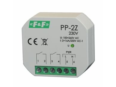 F&amp;F Sähkömagneettinen rele 2Z 16A P/T - PP-2Z 230V - PP-2Z 230V