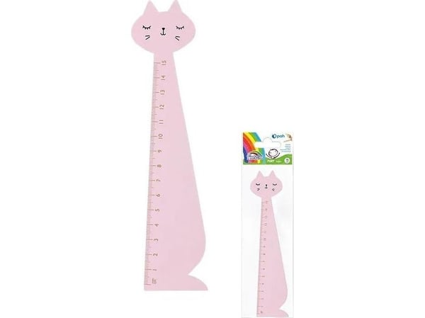 Fiorello linjal i tre 15 cm rosa FIORELLO