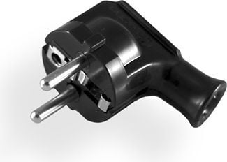 Kulmapistoke z/u 16A 250V UNISCHUKO musta WT-35-2
