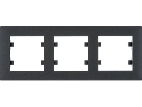 Hager Polo Lumina intense triple horizontal horizontal frame black (WL5733)