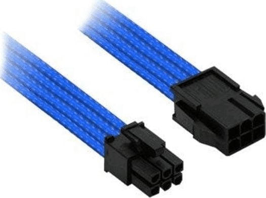 Nanoxia Single Sleeve - Strømforlengelseskabel - 6-pins PCIe-strøm (hann) til 6-pins PCIe-strøm (hunn) - 30 cm - låst - blå