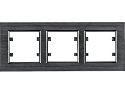 Hager Polo Lumina passion horizontal 3x horizontal aluminum black (WL9233)