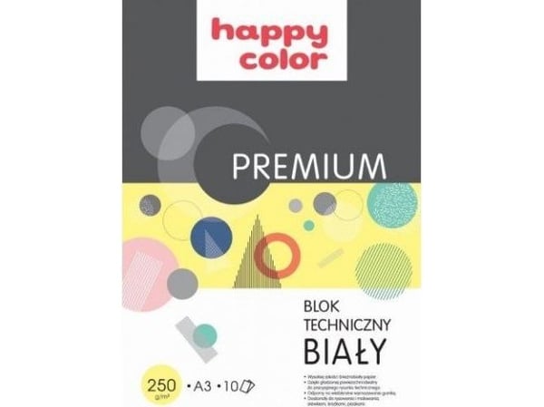 Happy Color Premium teknisk blokk A3 10k hvit 250g