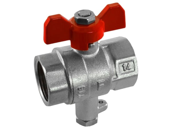 Ferro kuleventil med T-stykke for temperatursensor 1/2'' KMT1