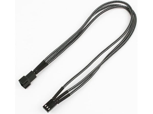 Nanoxia - Forlengelseskabel for viftestrømforsyning - 3 pin internstr (hunn) til 3 pin internstr (hann) - 30 cm - karbon