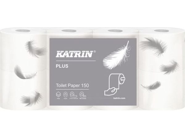 Katrin toalettpapir Plus 150, 3-lags, 8 stk.
