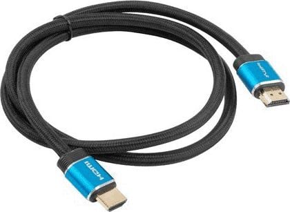 Lanberg - Premium High Speed - HDMI-kabel med Ethernet - HDMI hann til HDMI hann - 1 m - trippel beskyttelse - svart - 4K-støtte