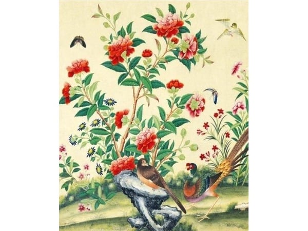 Museer & gallerier karnett med konvolutt Study of flowers and bird