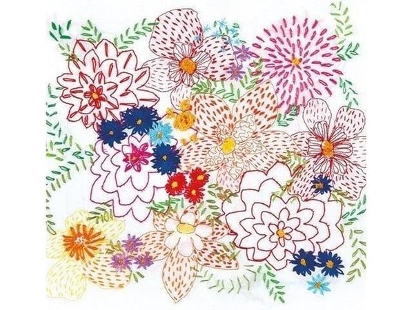 Fyrkantigt kort Bright Bouquet med kuvert