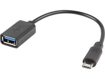 Lanberg - USB-adapter - Micro-USB type B (hann) til USB (hunn) - USB 2.0 OTG - 15 cm - svart