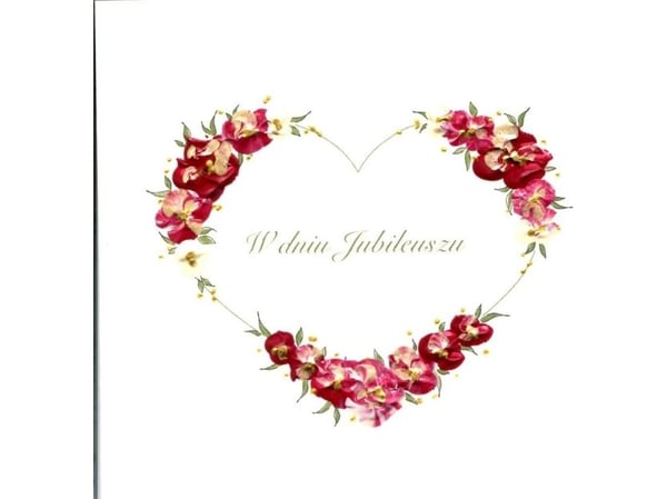 Jubileumskort firkant J01 - hjerte