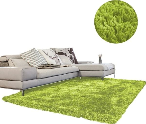 Strado Shaggy Strado stueteppe 200x200 GreenGrass (grønn)