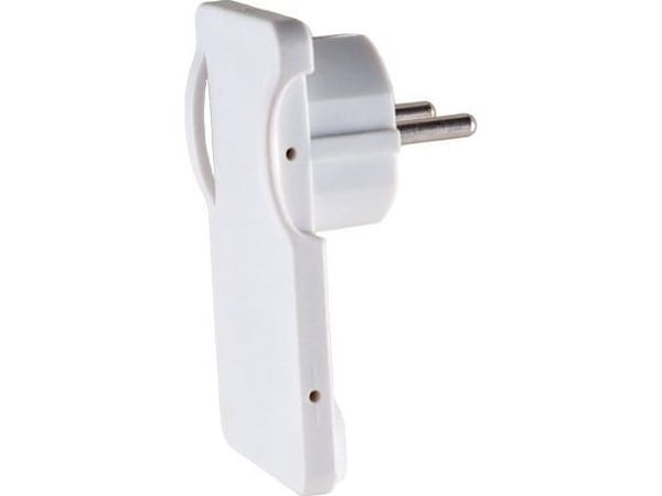 Orno Kulmainen litteä pistoke 2P 16A 250V valkoinen (OR-AE-1311/W)