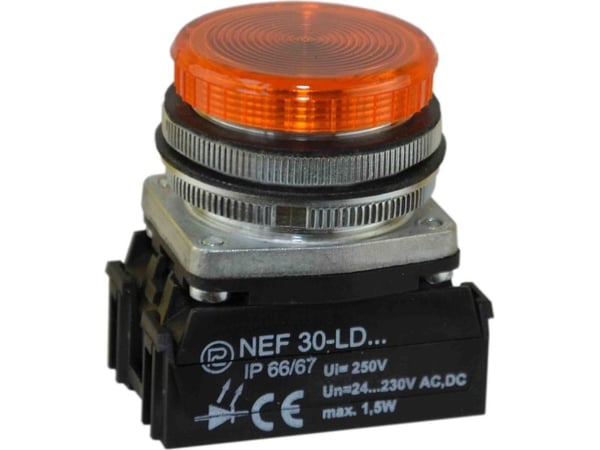 Promet signallampa 30mm gul 24-230V AC/DC (W0-LDU1-NEF30LD G)