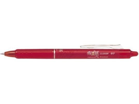 Pilot FriXion Ball Clicker - Rulleballpenn - rød - gelblekk - 0.7 mm - fin - retraktil - med viskelær