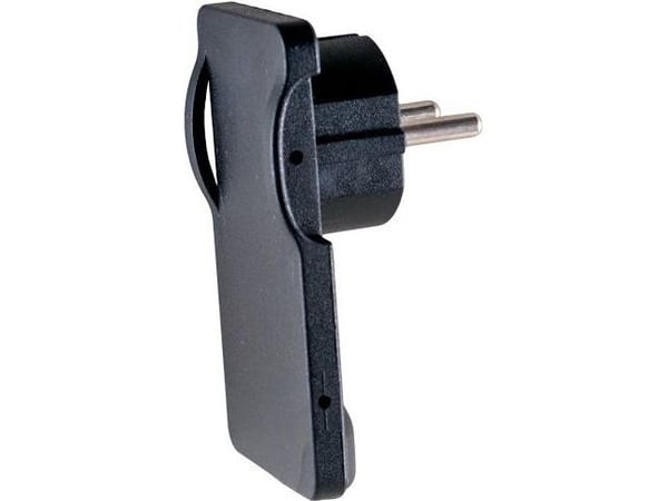 Orno Vinkelplugg 2P 16A 250V svart (OR-AE-1311/B)