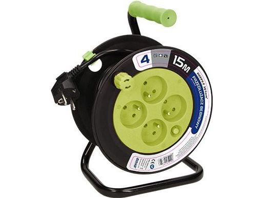 Orno förlängningsrulle MINI 4 x 230V / PVC 3 x 1mm lime 15m (OR-AE-1339/L)