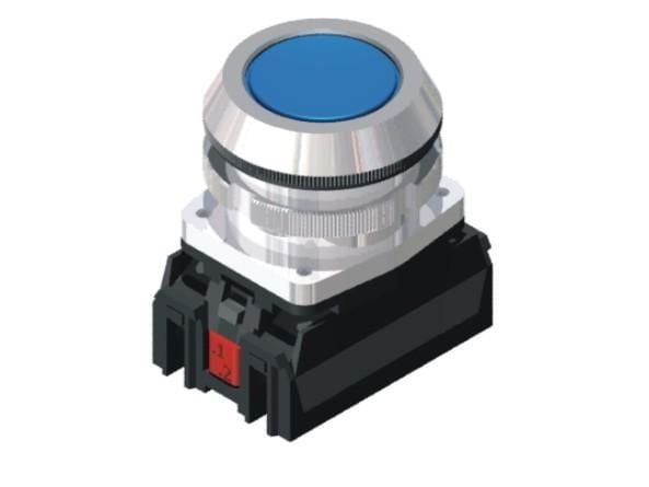 Kontrollknapp Promet 30 mm blå 1Z 1R med fjäderretur - W0-NEF30-K XY N